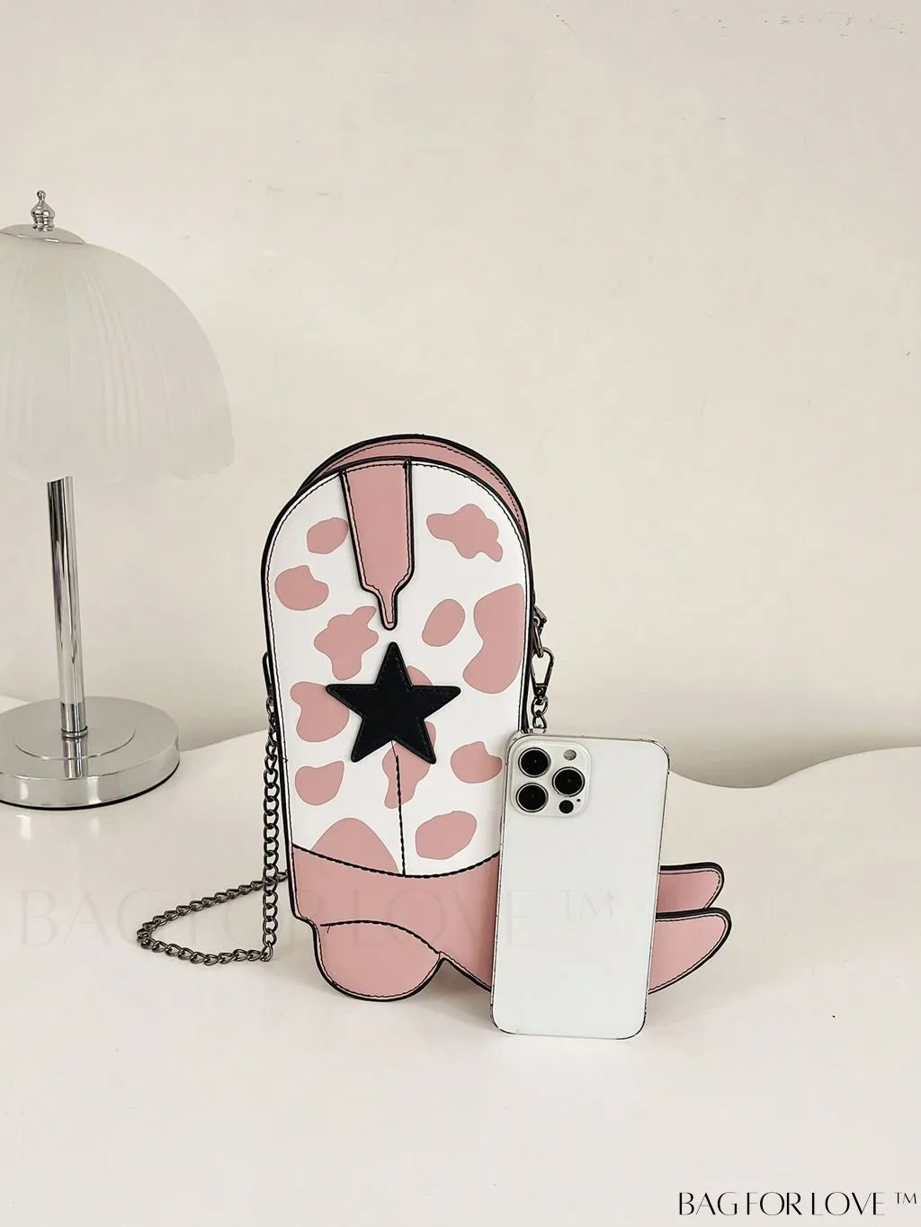 BagForLove - Chic Pink Cow Print Chain Bag - A Fun and Stylish Accessory