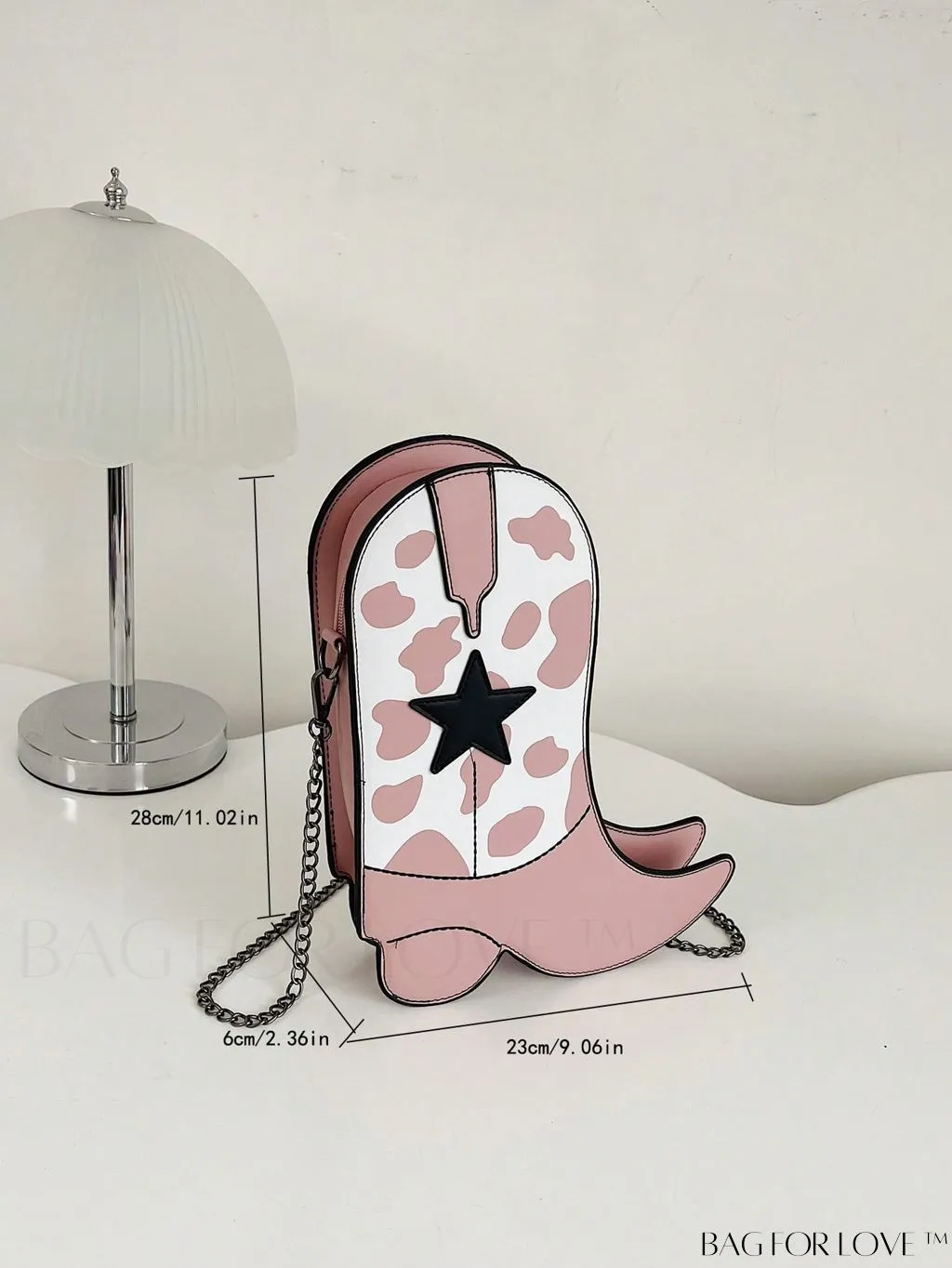 BagForLove - Chic Pink Cow Print Chain Bag - A Fun and Stylish Accessory
