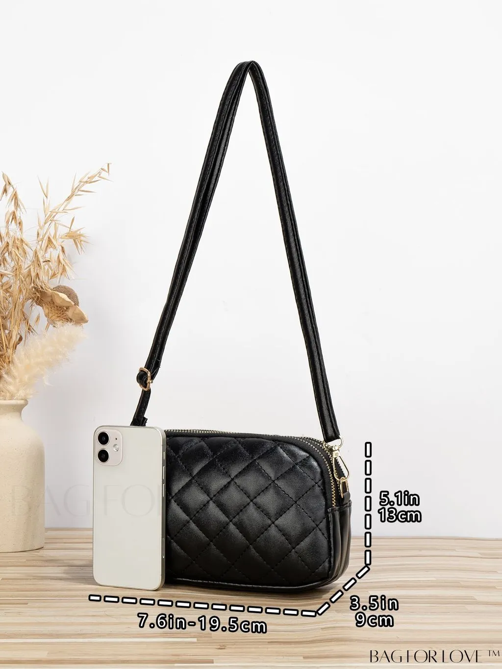 BagForLove - Quilted Pattern Mini Crossbody Bag: Stylish and Compact