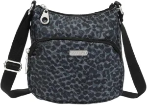 Baggallini Joey Bagg Crossbody Bag (Black/Charcoal Cheetah)