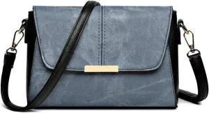 Bags for Women Retro women's bag crossbody bag shoulder bag versatile square bag women's bag fashion splicing bag(Blue)