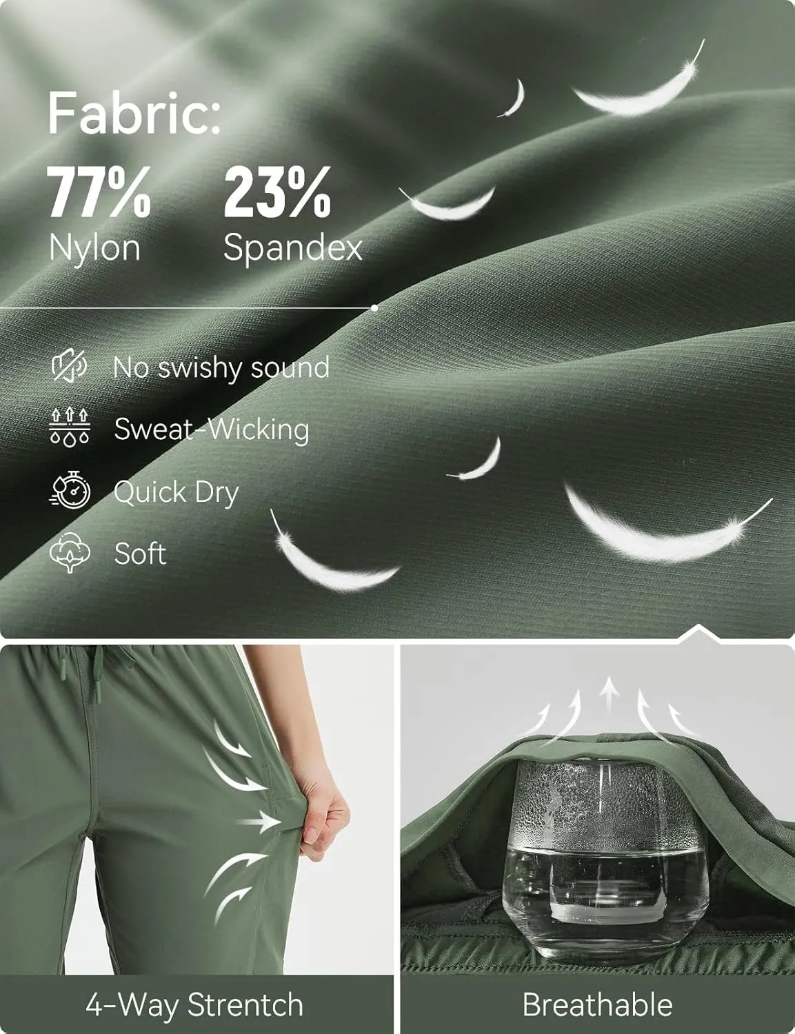 baleaf Women's Cargo Joggers Hiking Pants with Pockets Lightweight Jogger Quick Dry Sweatpants
