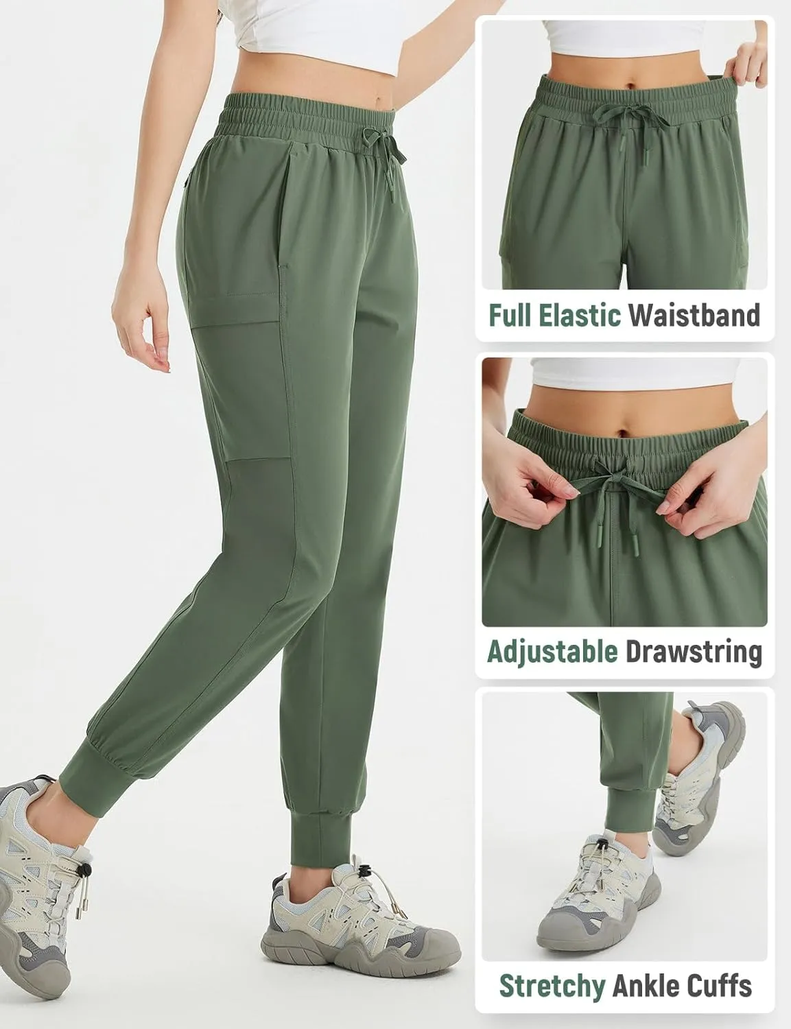 baleaf Women's Cargo Joggers Hiking Pants with Pockets Lightweight Jogger Quick Dry Sweatpants