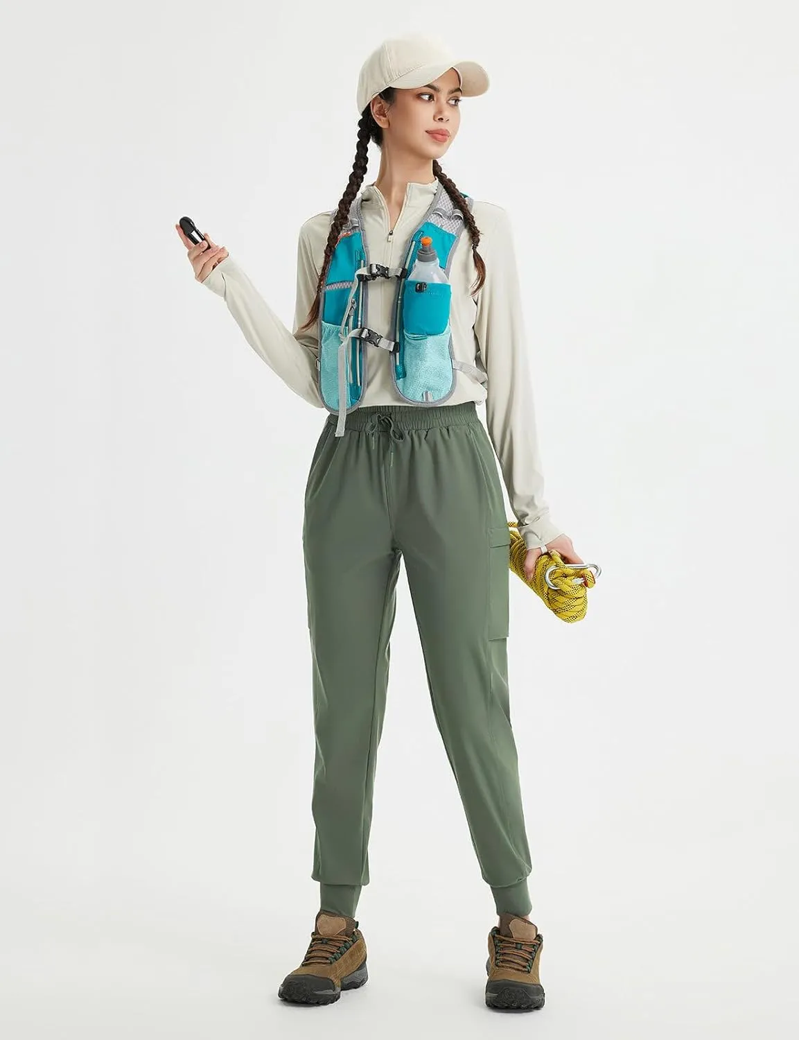 baleaf Women's Cargo Joggers Hiking Pants with Pockets Lightweight Jogger Quick Dry Sweatpants