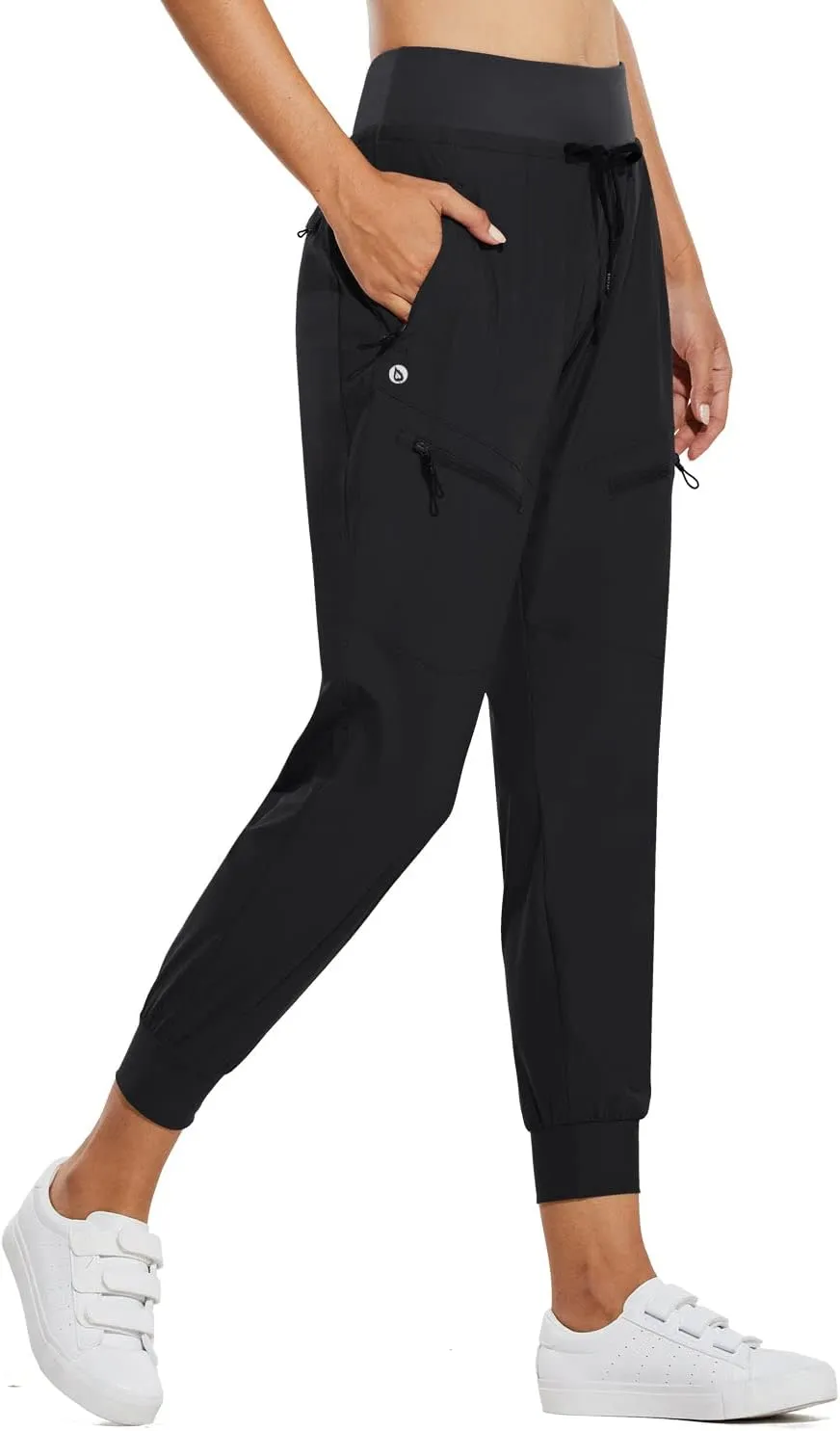 baleaf Women's Joggers Lightweight Hiking Pants High Waist 5 Zipper Pockets Quick Dry Travel Athletic UPF50 