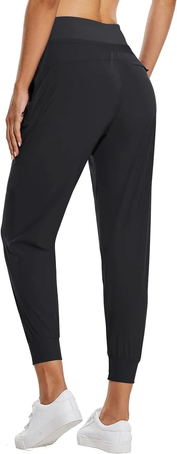 baleaf Women's Joggers Lightweight Hiking Pants High Waist 5 Zipper Pockets Quick Dry Travel Athletic UPF50 