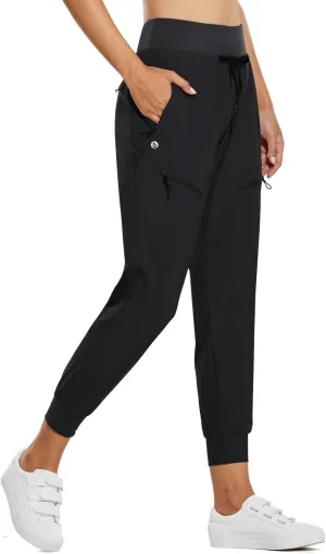 baleaf Women's Joggers Lightweight Hiking Pants High Waist 5 Zipper Pockets Quick Dry Travel Athletic UPF50 