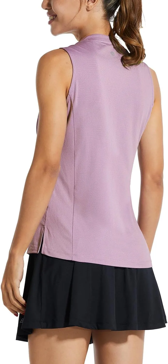baleaf Women's Sleeveless Golf Tennis Shirts Lightweight Quick Dry V-Neck Tank