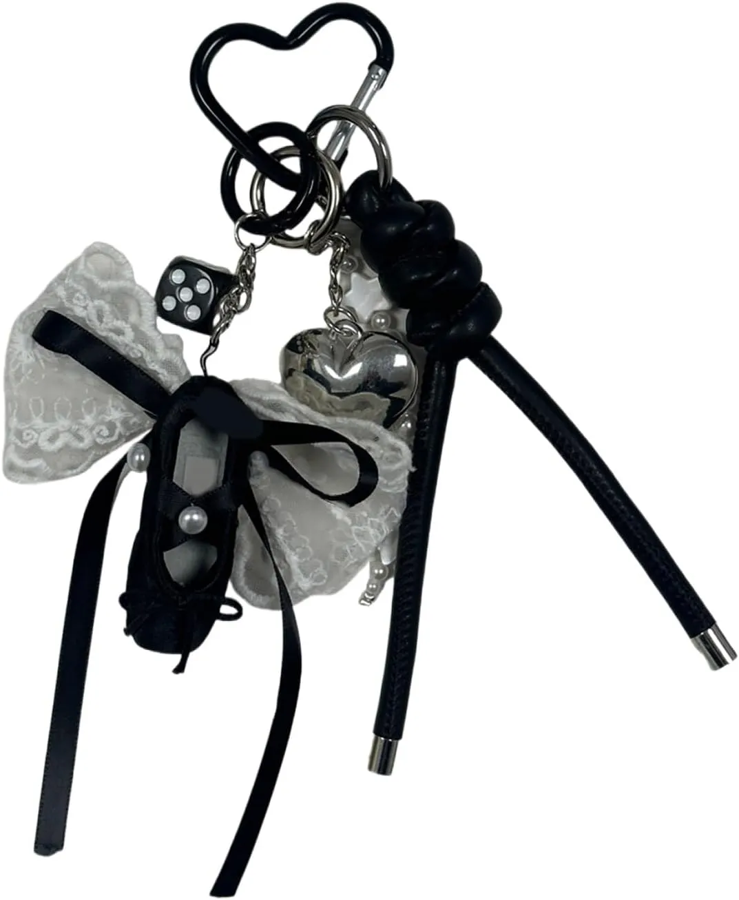 Ballet Shoe Keychain With Lace Bowknot Handmade Keyring Phone Chain Bag Purse Backpack Ornament For Girls And Women