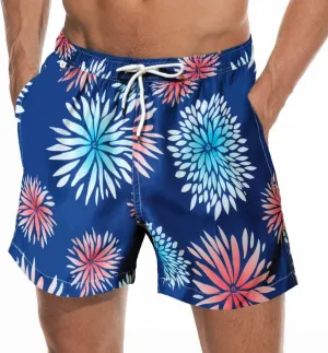 Beach Shorts Swim Trunks Quick Dry Men's Bathing Suit with Mesh Lining/Side Pockets