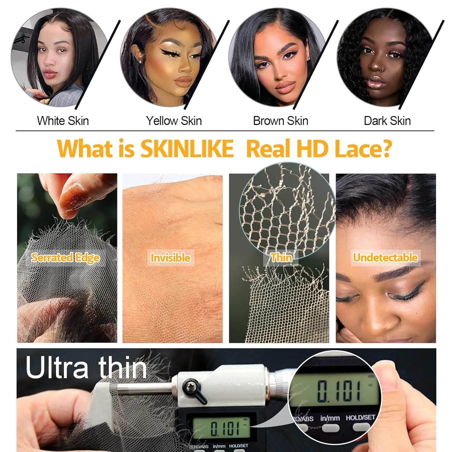 BEEOS 13x4 Full Frontal Skinlike Real HD Lace Wig 180% Density Pre Plucked Brown Mixed Blonde Balayage Human Hair Wigs Bleached Knots 24 Inch