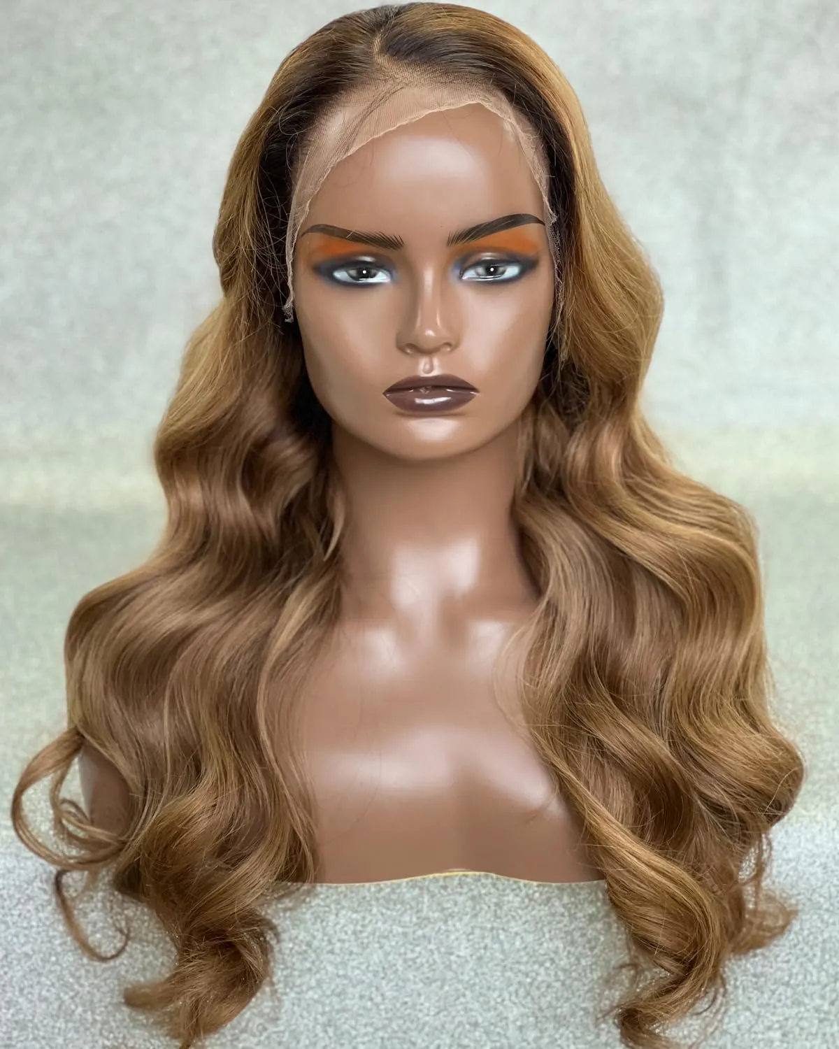 BEEOS 13x4 Full Frontal Skinlike Real HD Lace Wig 180% Density Pre Plucked Brown Mixed Blonde Balayage Human Hair Wigs Bleached Knots 24 Inch