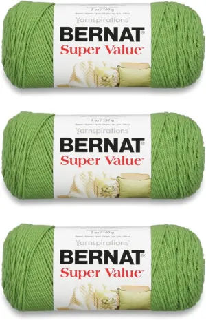 Bernat Super Value Lush Yarn - 3 Pack of 198g/7oz - Acrylic - 4 Medium (Worsted) - 426 Yards - Knitting/Crochet