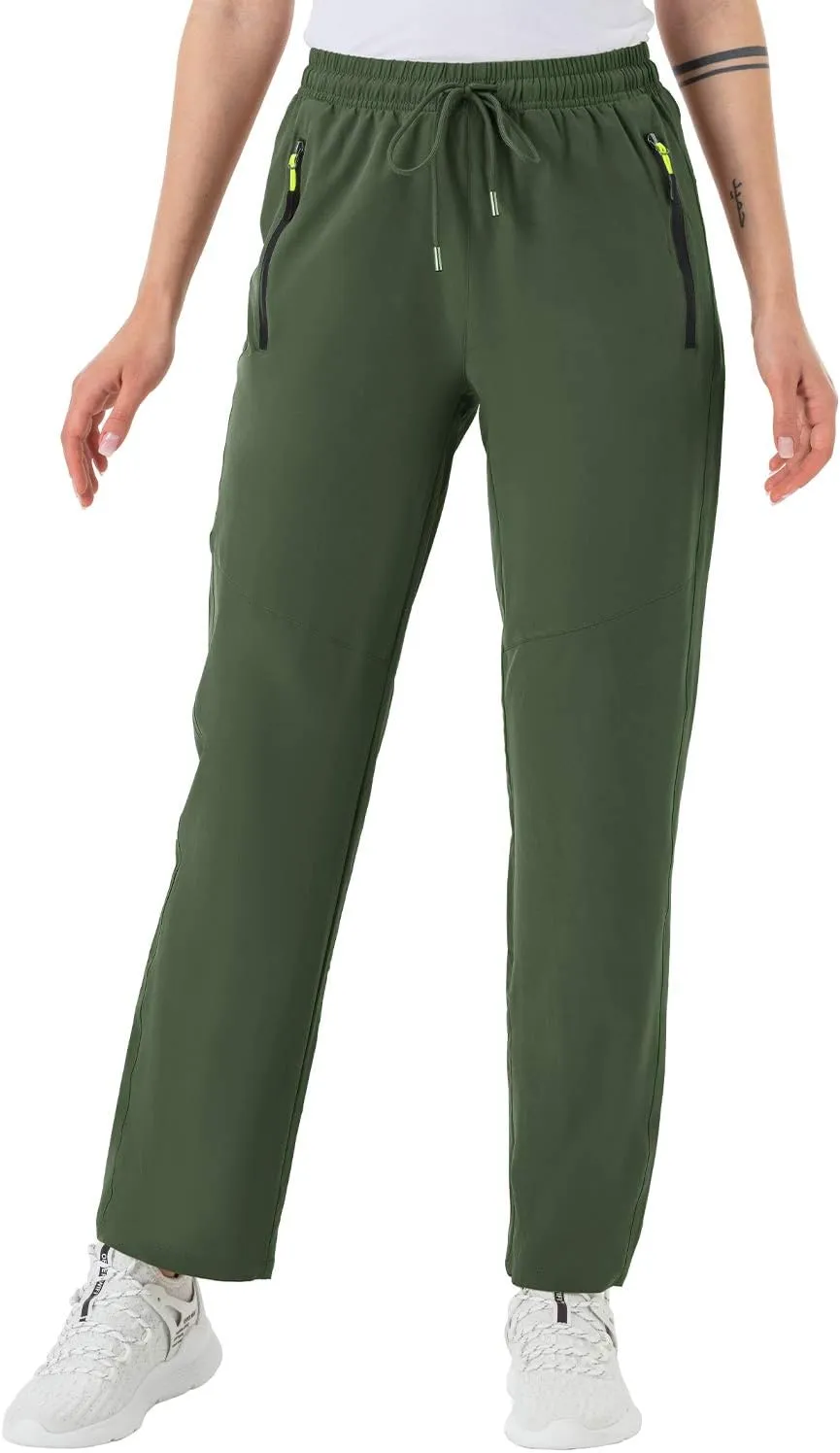 BGOWATU Women's Hiking Cargo Pants Quick Dry Lightweight Water Resistant Joggers Pants Zipper Pockets