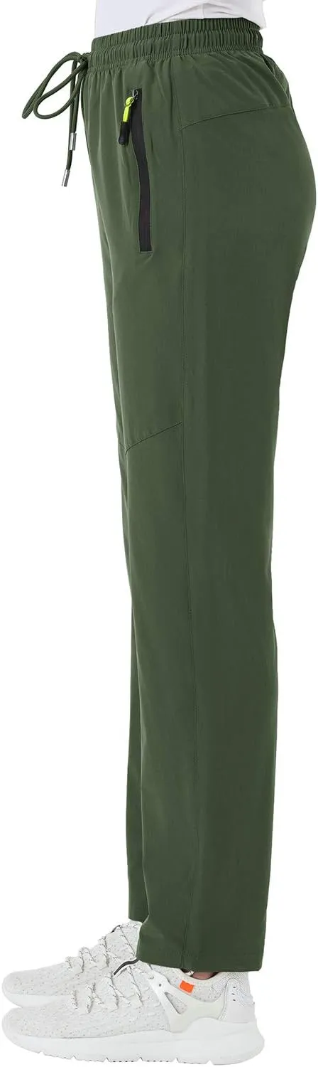 BGOWATU Women's Hiking Cargo Pants Quick Dry Lightweight Water Resistant Joggers Pants Zipper Pockets