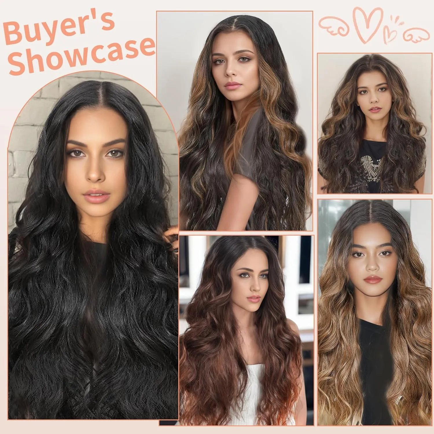 Black Wigs for Women Synthetic Lace Front Wig Pre Plucked With Baby Hair 26 Inch Long Wavy Middle Part Wig 13x4x1 Glueless Wig Ready to Wear