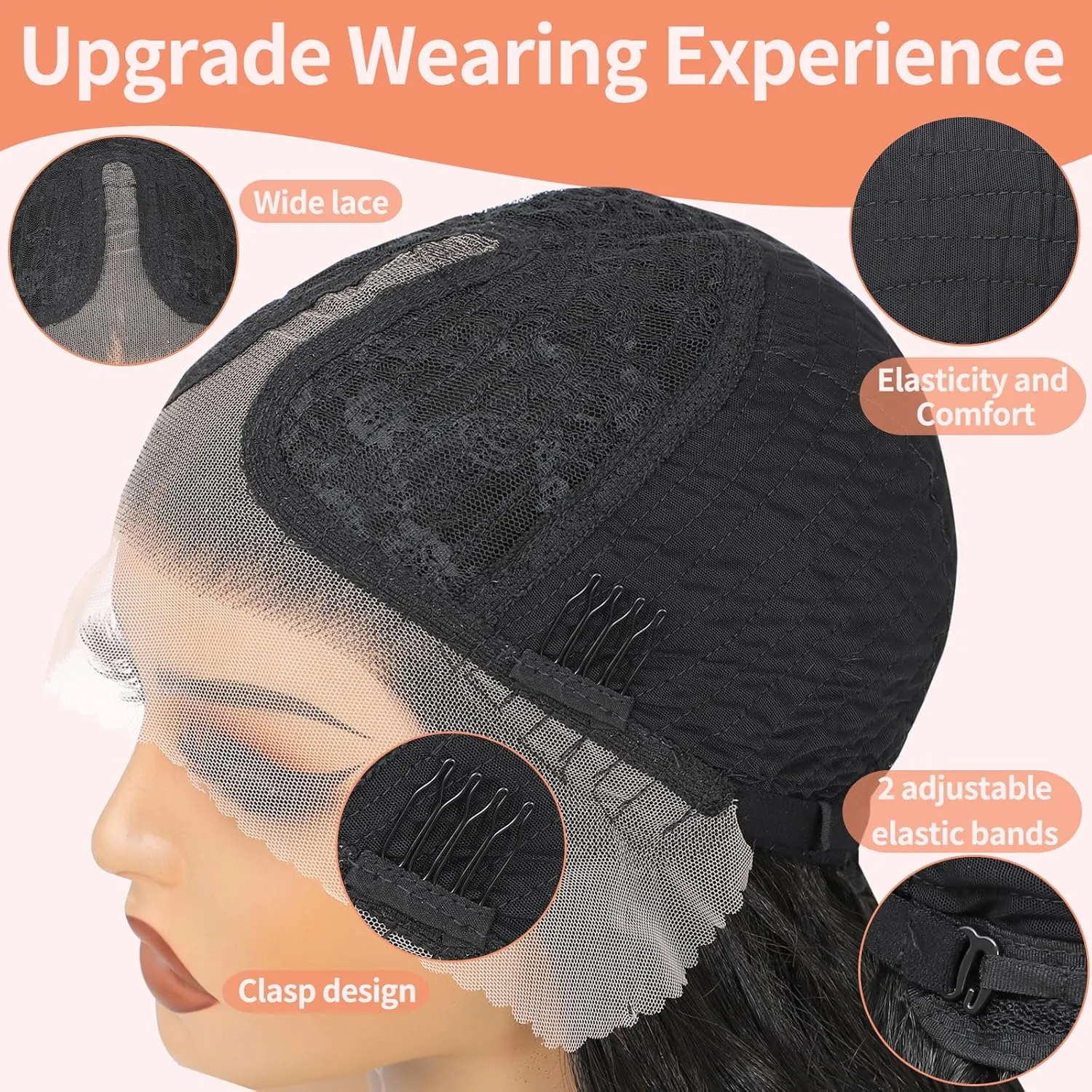 Black Wigs for Women Synthetic Lace Front Wig Pre Plucked With Baby Hair 26 Inch Long Wavy Middle Part Wig 13x4x1 Glueless Wig Ready to Wear