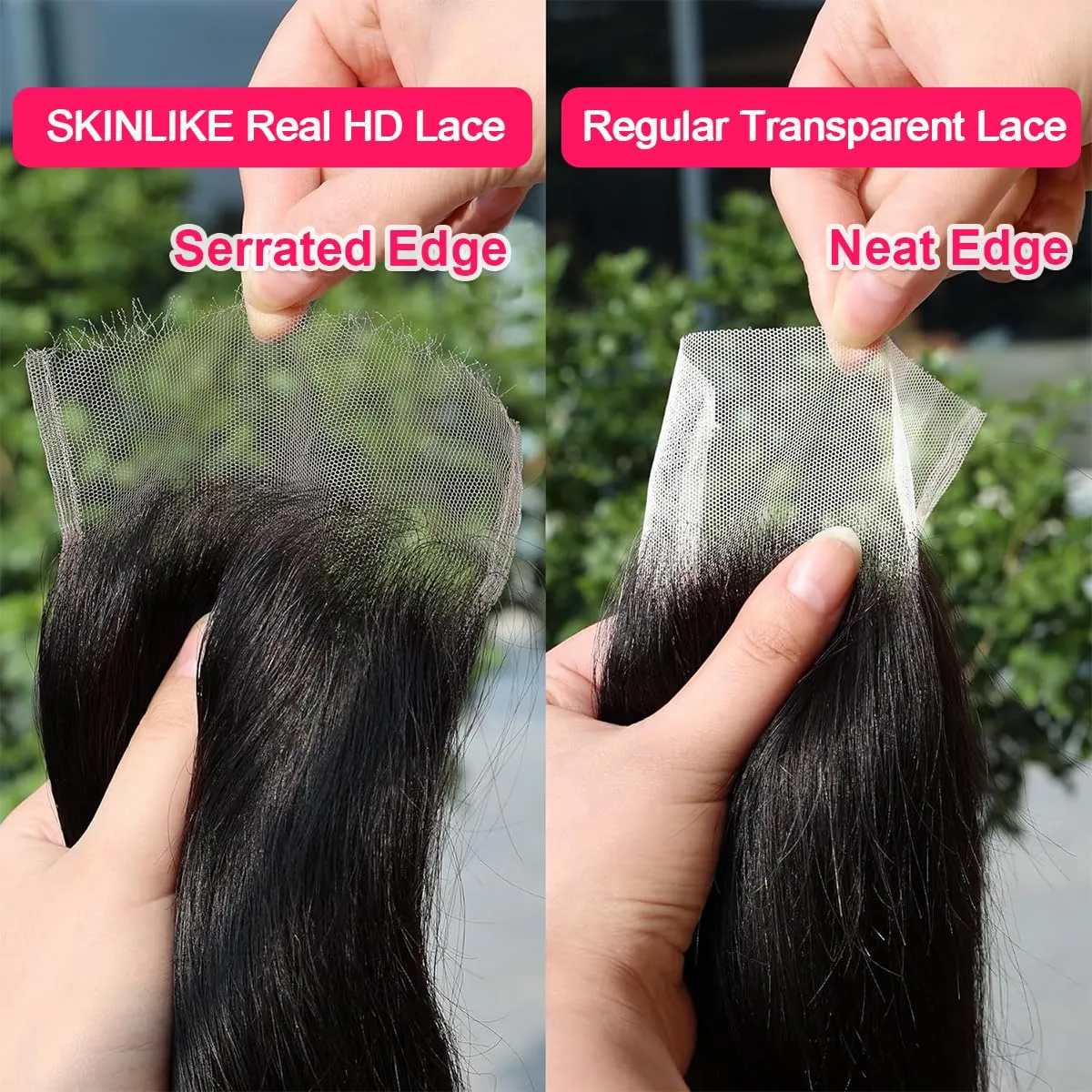 Bleached Knots 6x6 Real HD Lace Closure Skinlike Straight Human Hair Closure Pre Plucked with Baby Hair Brazilian Virgin Thin Invisible 6x6 Lace Closure Serrated Edge 18 Inch Closure Only
