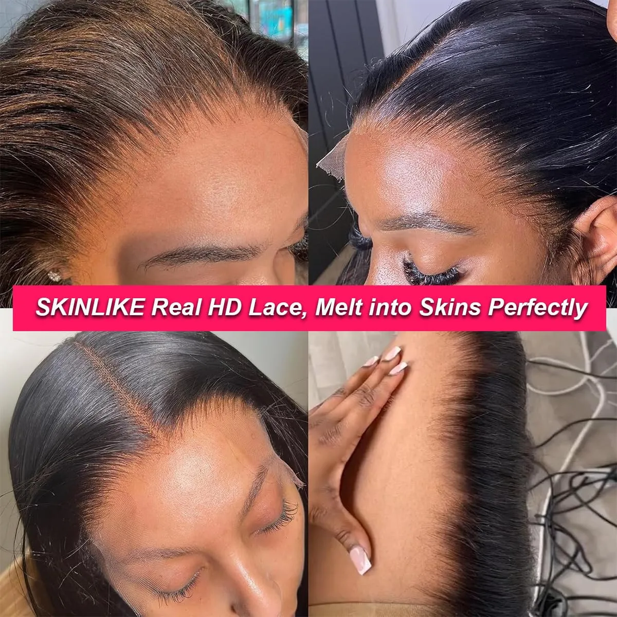 Bleached Knots 6x6 Real HD Lace Closure Skinlike Straight Human Hair Closure Pre Plucked with Baby Hair Brazilian Virgin Thin Invisible 6x6 Lace Closure Serrated Edge 18 Inch Closure Only