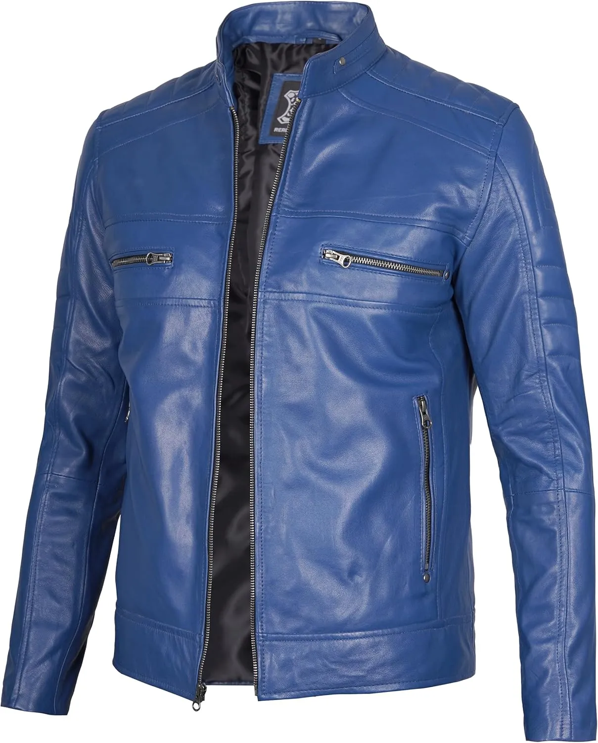 Blingsoul Real Lambskin Men's Leather Jackets - Cafe Racer Style Premium Leather Jacket Men