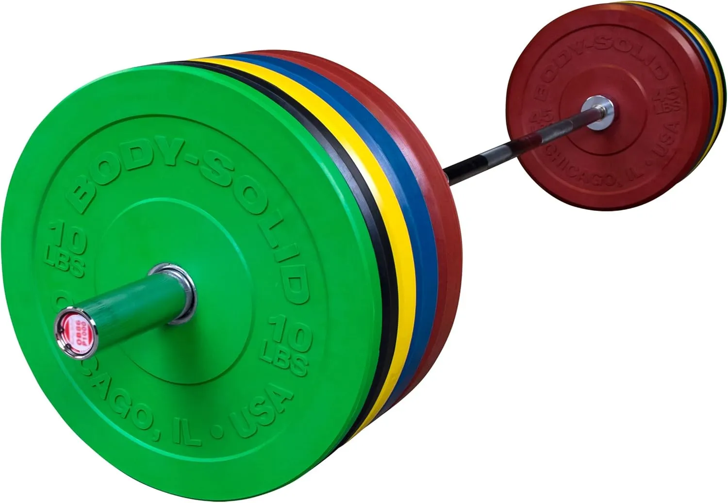 Body-Solid Olympic Bumper Plate - Rubber Weight Plates, Olympic Bumper Plates, Barbell Plates, Bumper Weights