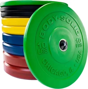 Body-Solid Olympic Bumper Plate - Rubber Weight Plates, Olympic Bumper Plates, Barbell Plates, Bumper Weights