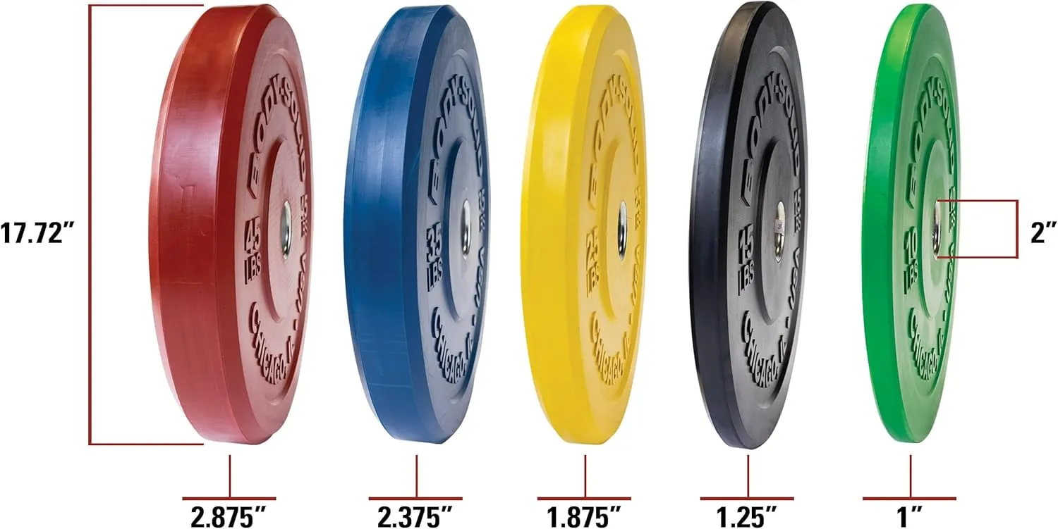 Body-Solid Olympic Bumper Plate - Rubber Weight Plates, Olympic Bumper Plates, Barbell Plates, Bumper Weights