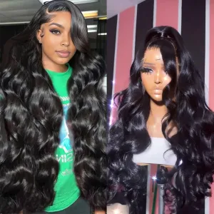 Body Wave Lace Front Wigs Human Hair 200% Density Body Wave 13x6 HD Lace Frontal Wigs Human Hair Brazilian Lace Front Wigs Human Hair 20 Inch Pre Plucked with Baby Hair