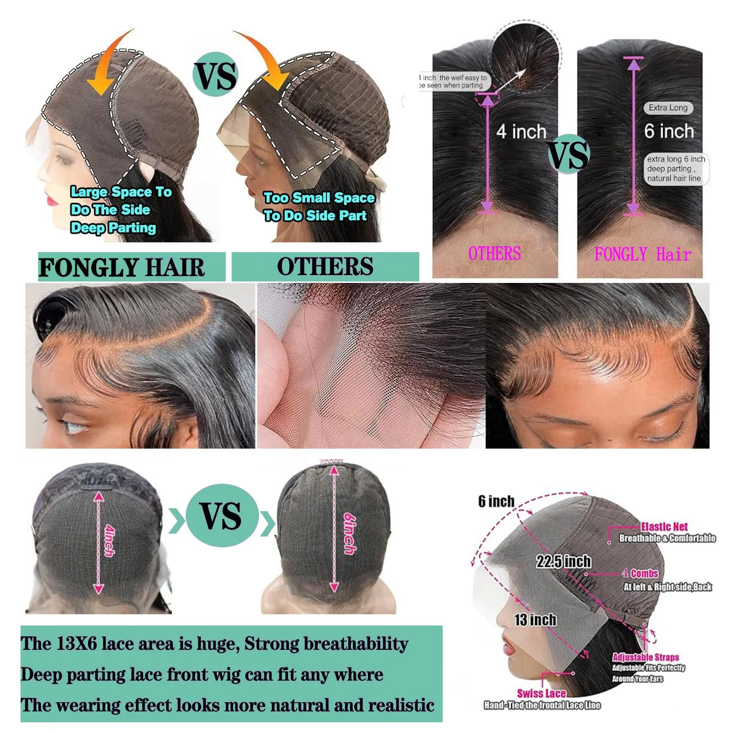 Body Wave Lace Front Wigs Human Hair 200% Density Body Wave 13x6 HD Lace Frontal Wigs Human Hair Brazilian Lace Front Wigs Human Hair 20 Inch Pre Plucked with Baby Hair