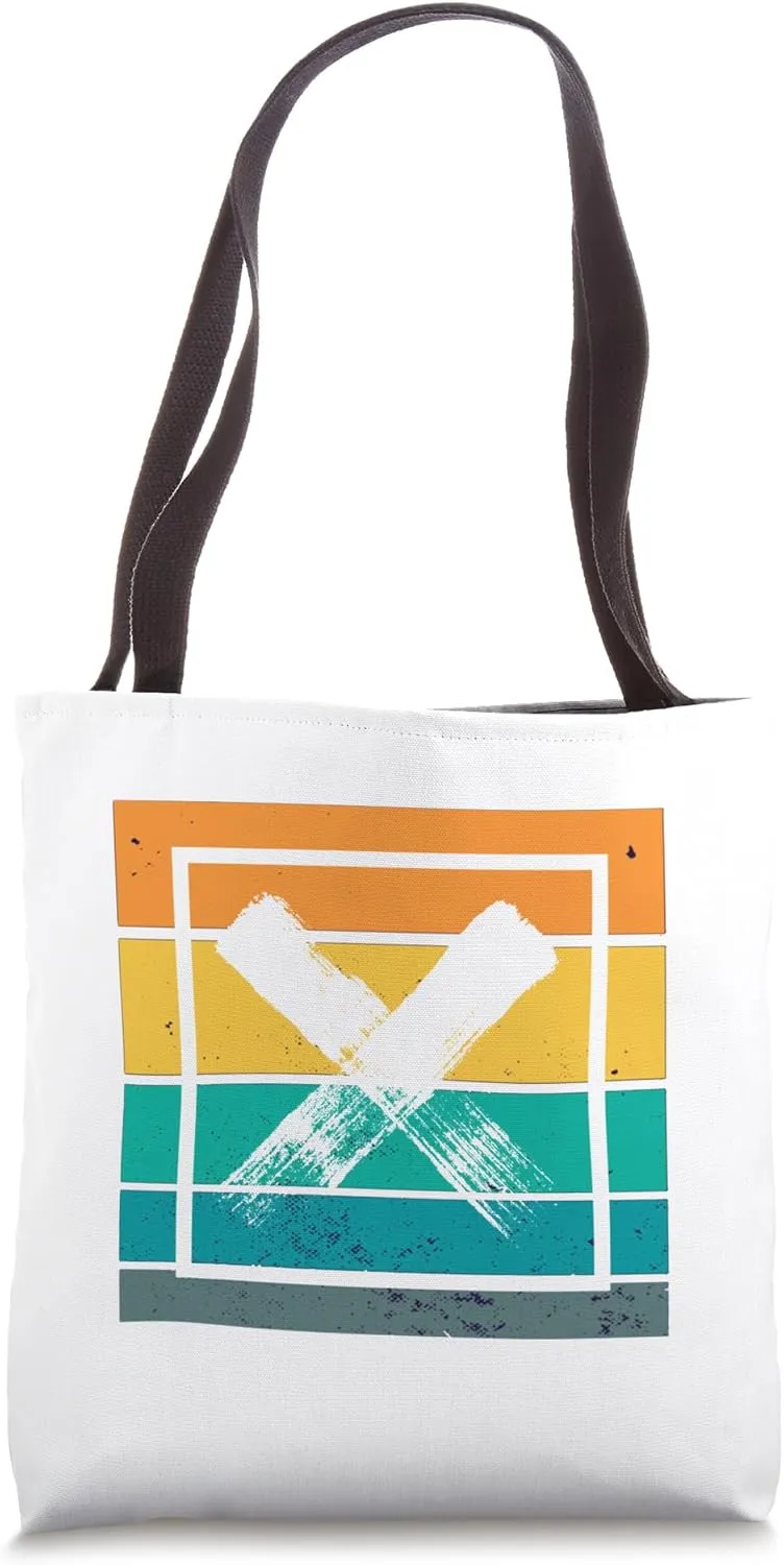 Bold statement X geometric framing modern striking brush Tote Bag