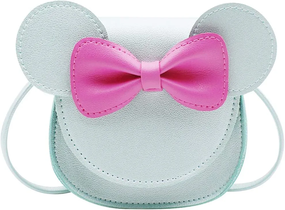 Bolley Joss Crossbody Purse Bowknot Shoulder Bag Handbag Little Girl's Cute Purse with Cartoon Mouse Ears