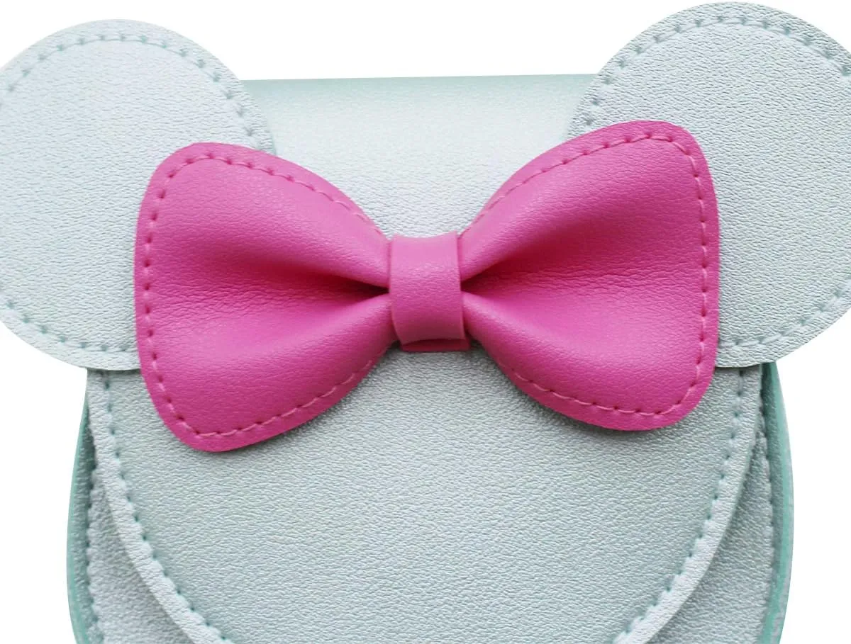 Bolley Joss Crossbody Purse Bowknot Shoulder Bag Handbag Little Girl's Cute Purse with Cartoon Mouse Ears