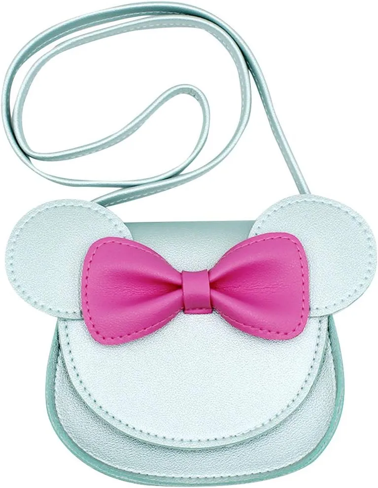 Bolley Joss Crossbody Purse Bowknot Shoulder Bag Handbag Little Girl's Cute Purse with Cartoon Mouse Ears
