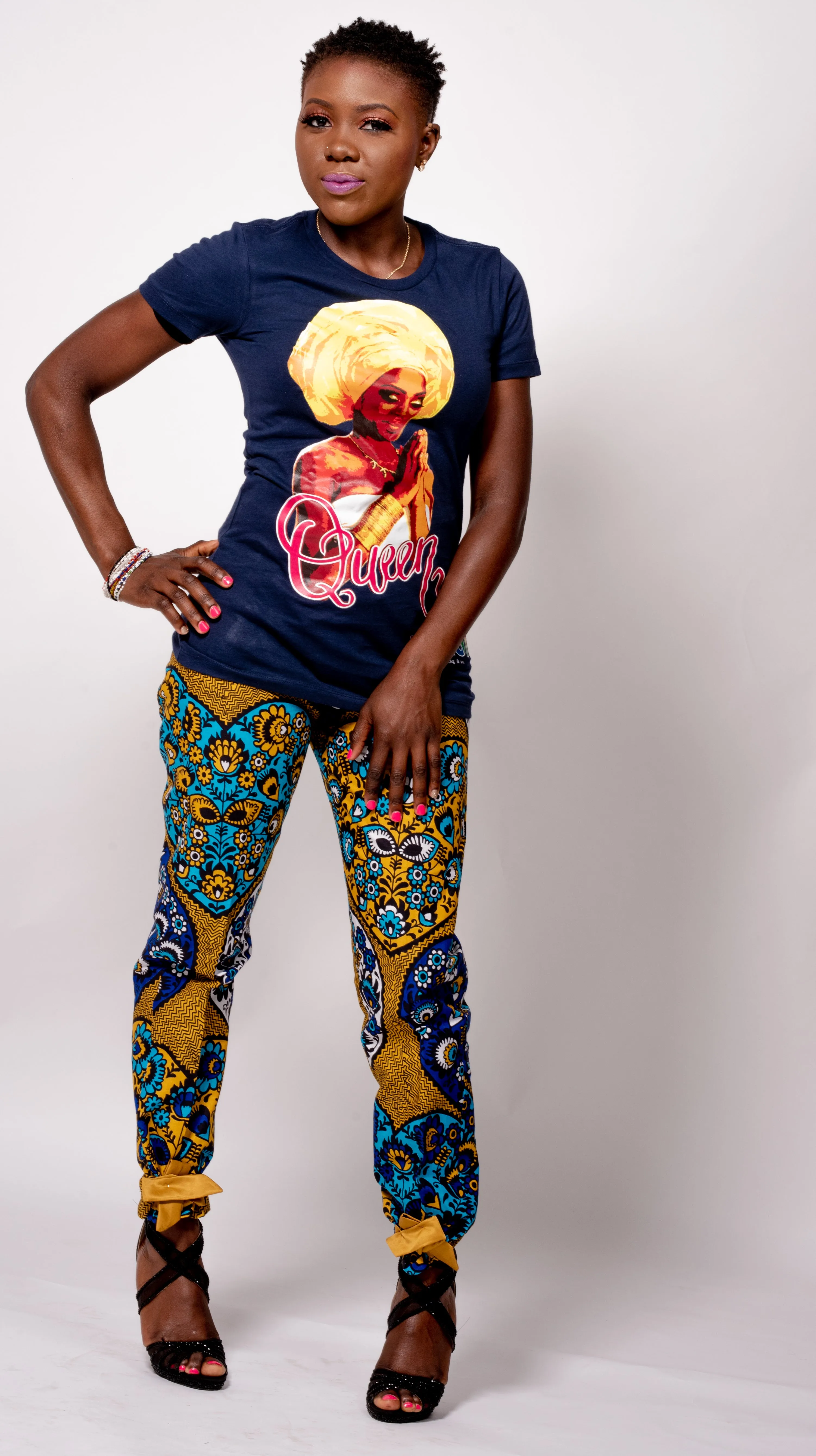 Bow Knot Slim Pencil Ankara Pants