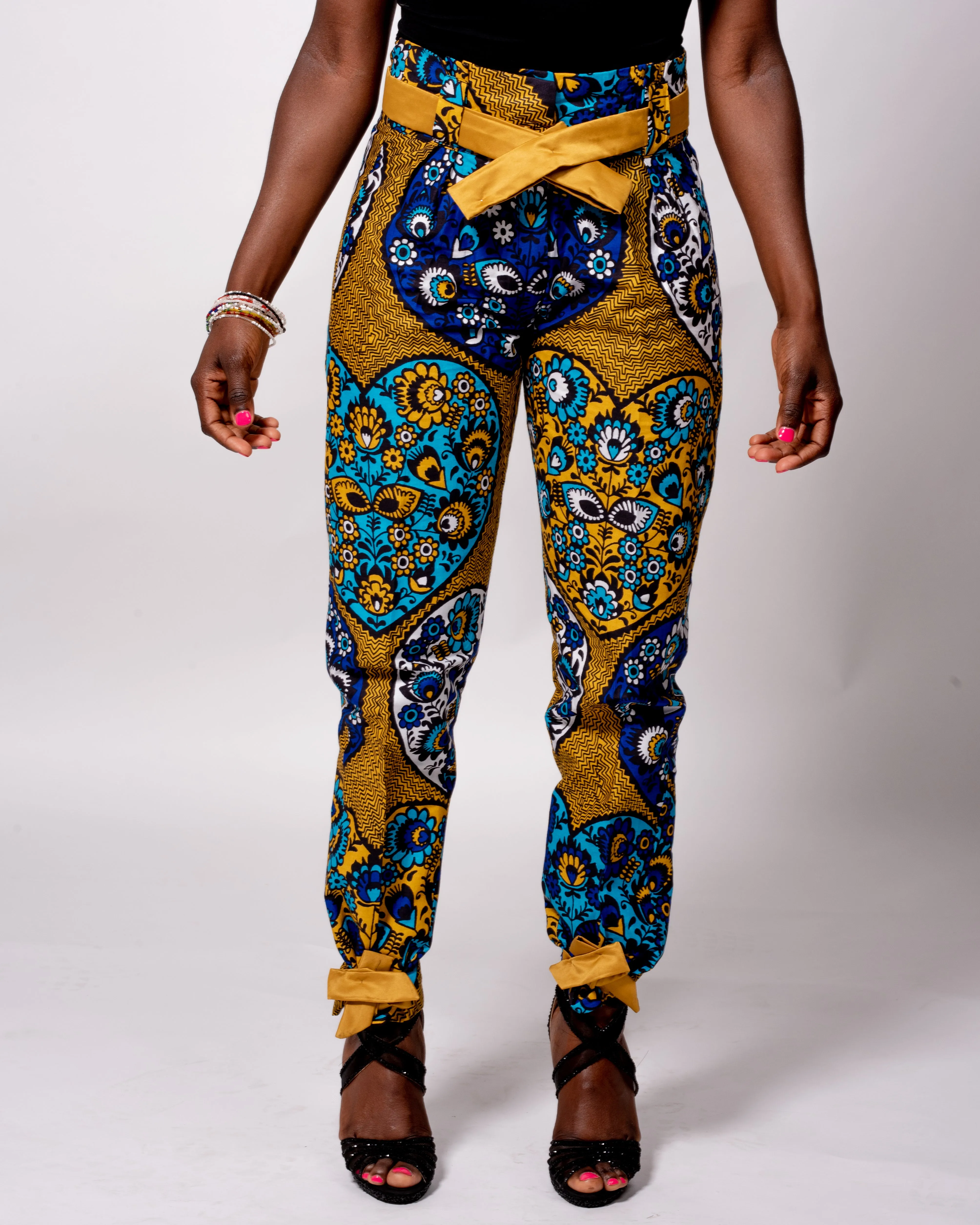 Bow Knot Slim Pencil Ankara Pants