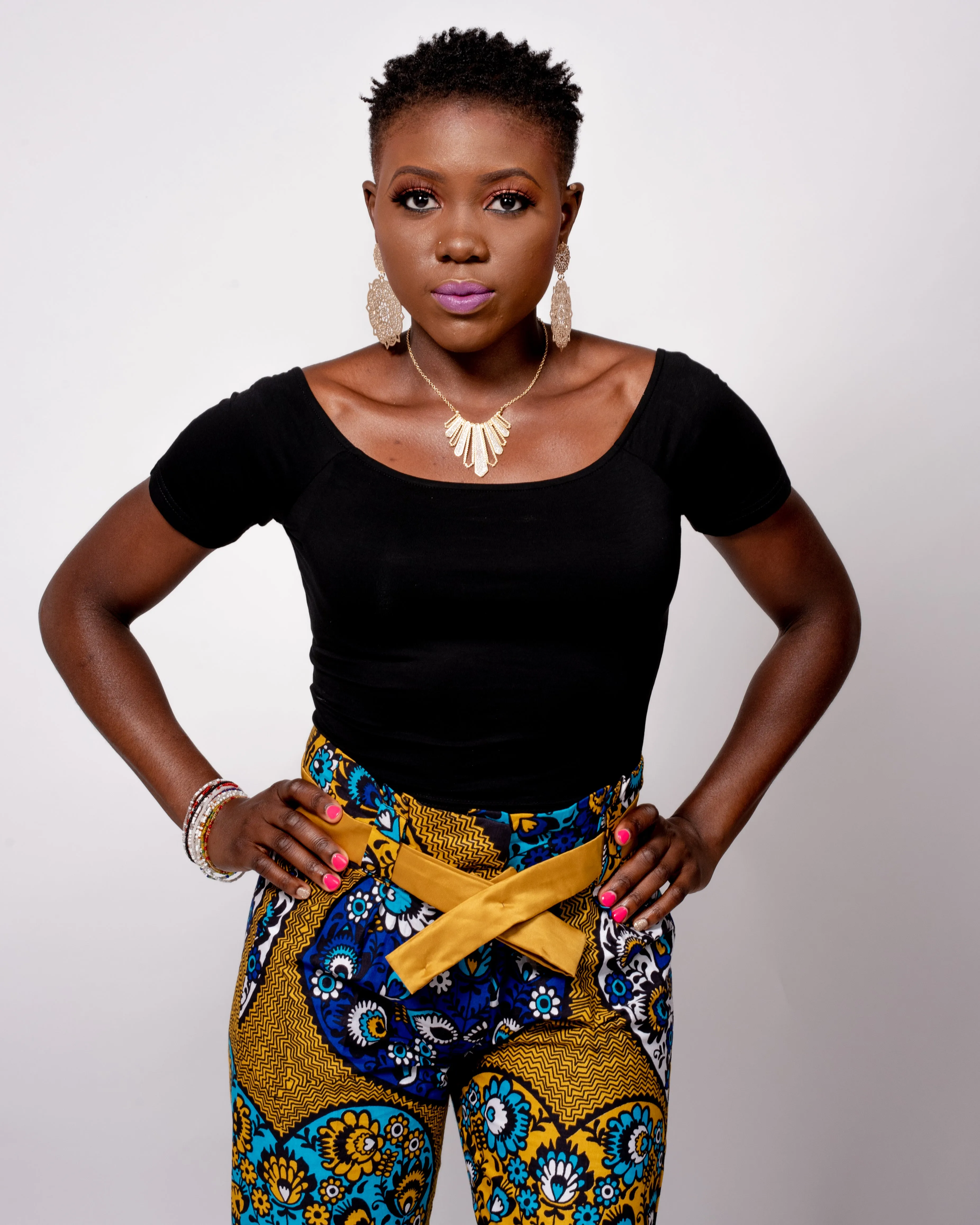 Bow Knot Slim Pencil Ankara Pants