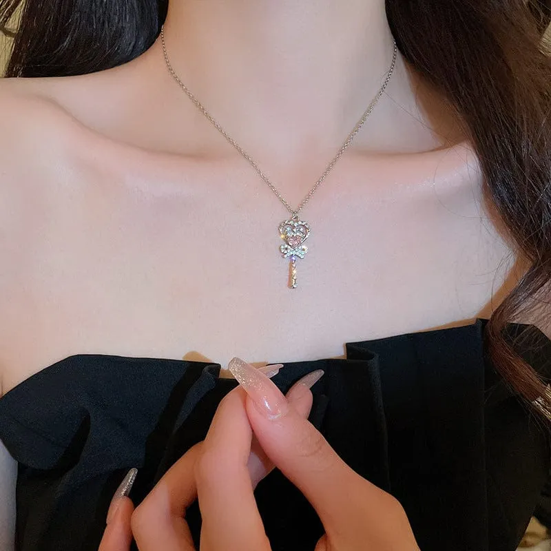 Bowknot Heart Magic Wand Necklace