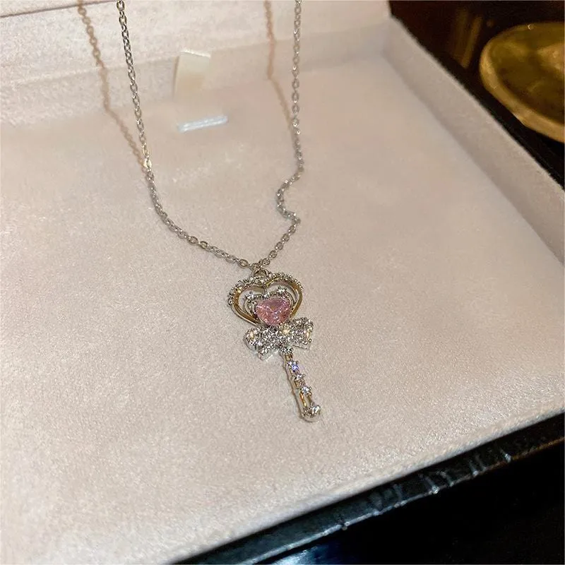 Bowknot Heart Magic Wand Necklace
