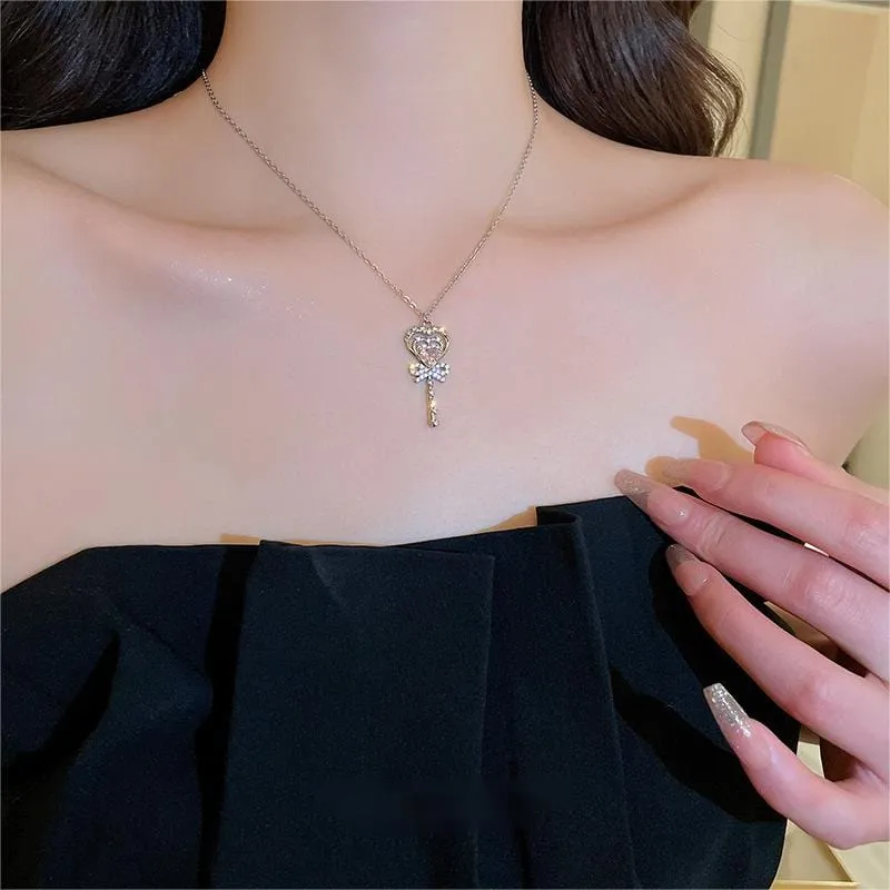 Bowknot Heart Magic Wand Necklace