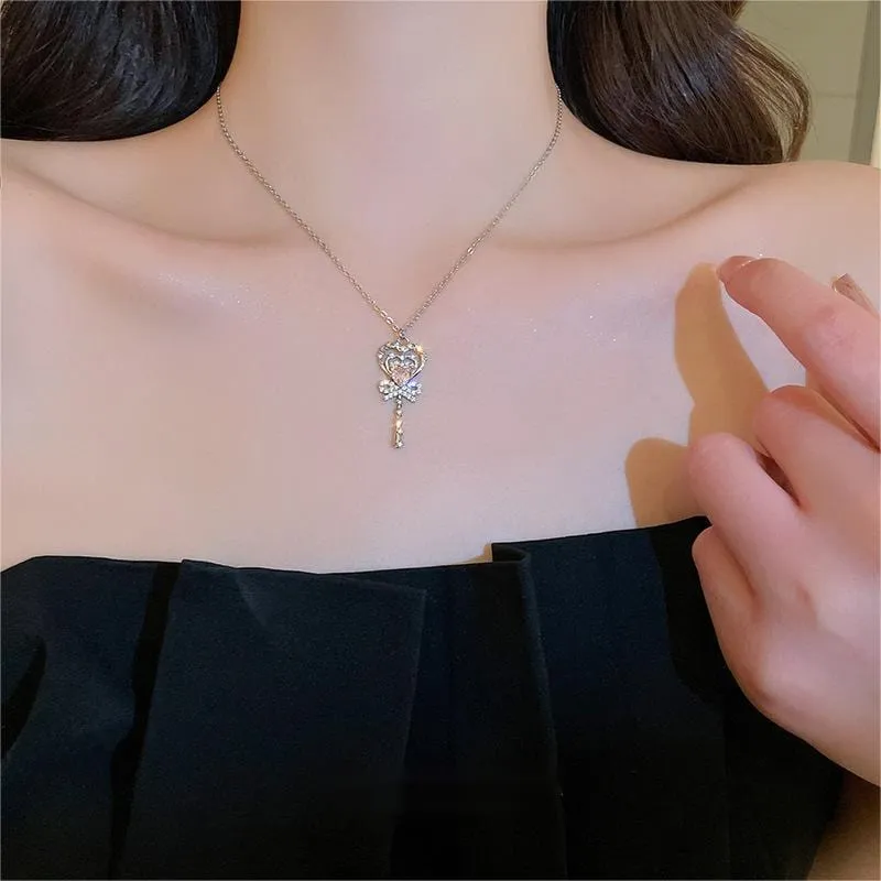 Bowknot Heart Magic Wand Necklace