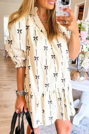 Bowknot Printed Dress