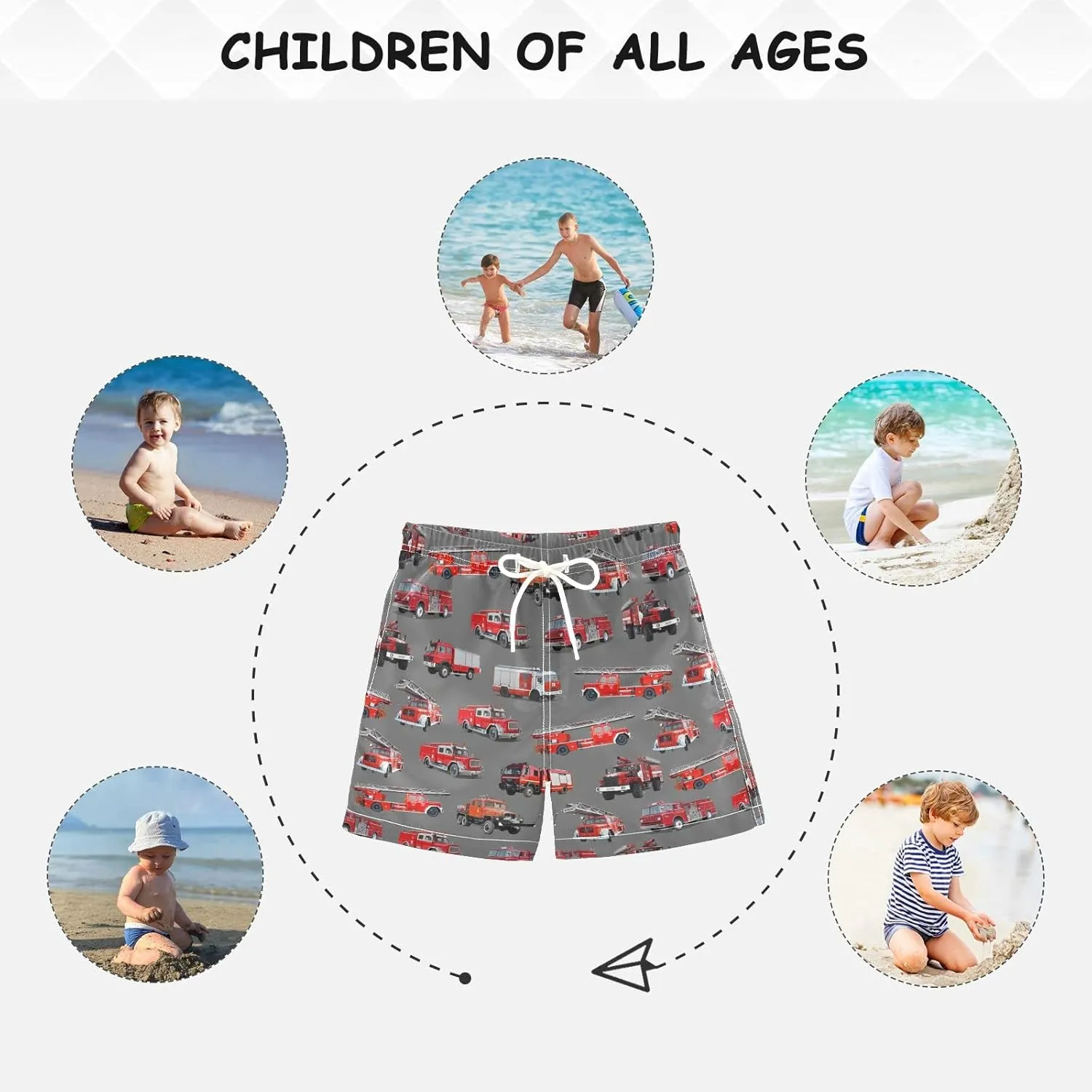 Boys' Swim Trunk Swimsuit Beach Shorts Quick Dry Beach Board Shorts