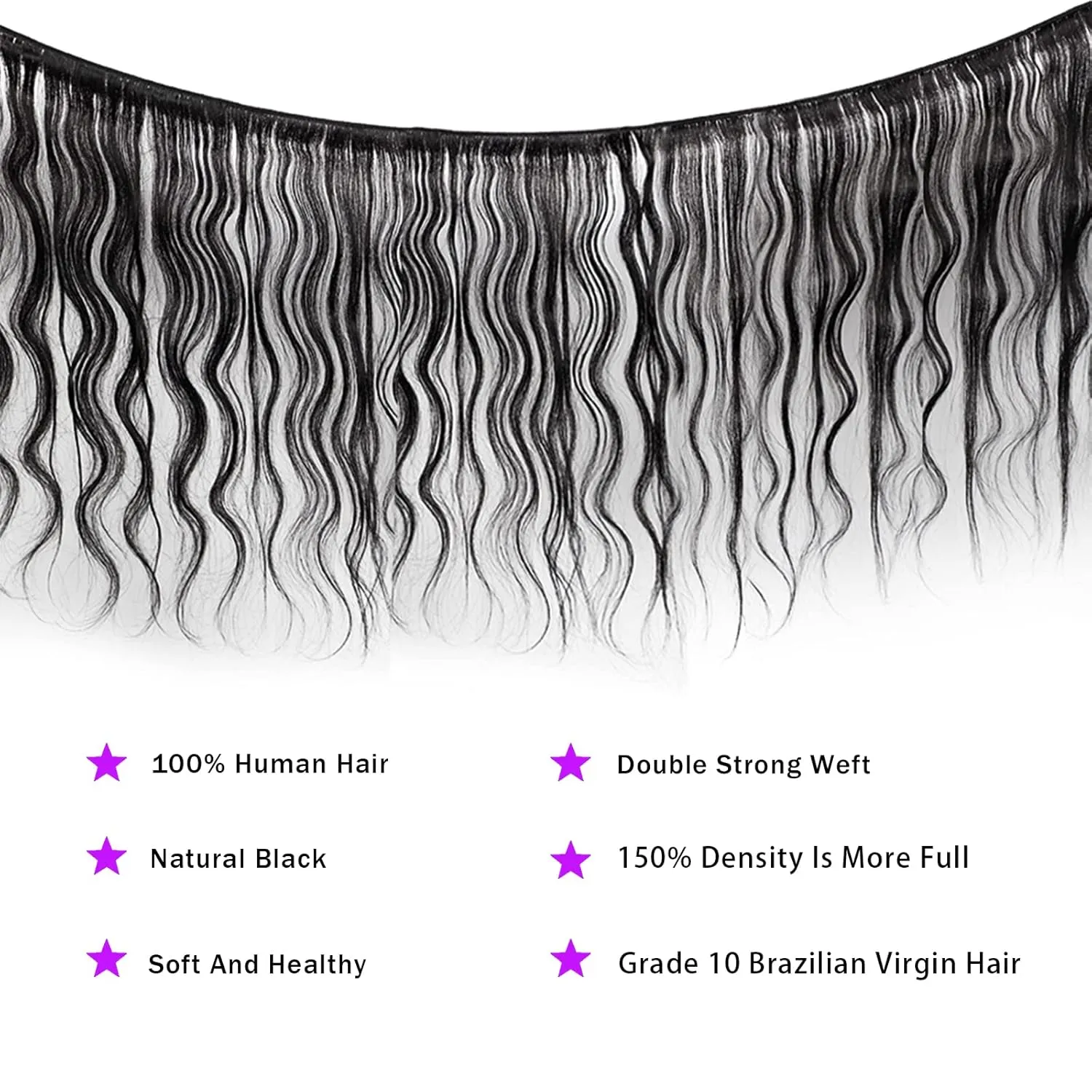Brazilian Black Body Wave Human Hair Bundles (22, 24, 26 20) with Closure & Frontal - 3 Bundles, 4x4 Free Part, Baby Hair - 100% Unprocessed Natural Color