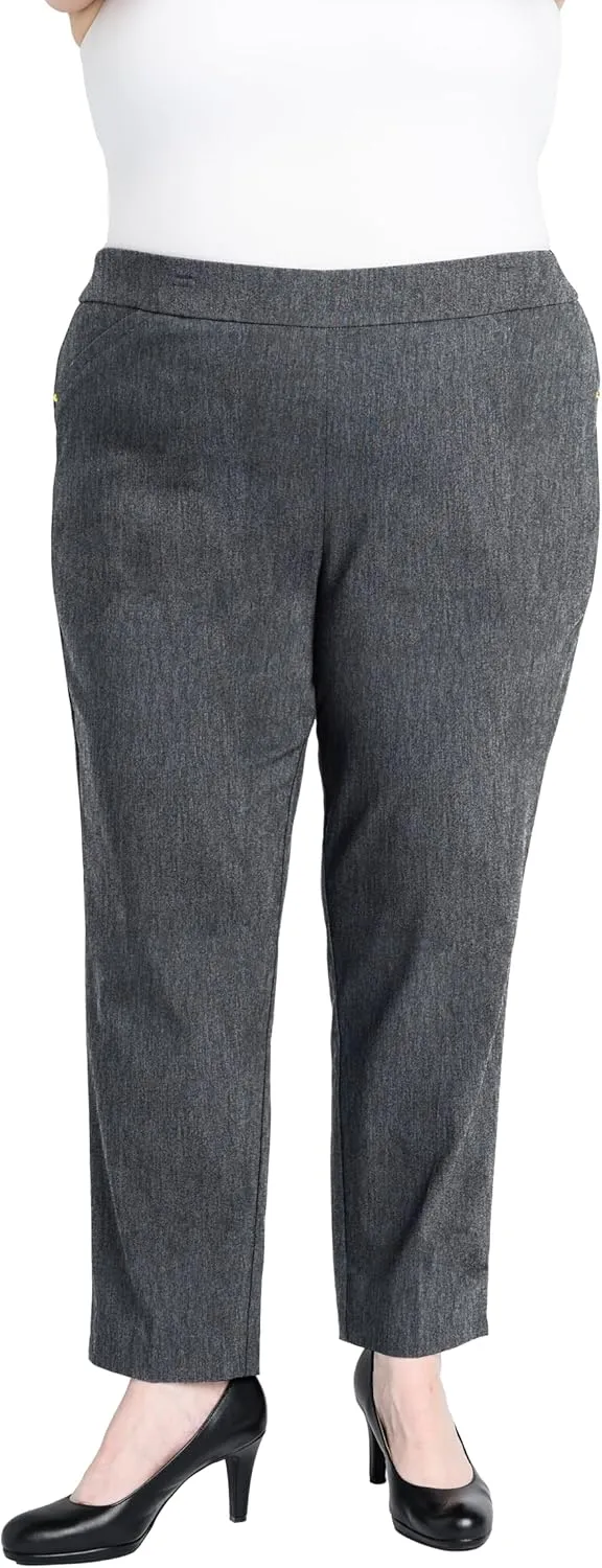 Briggs New York Women's Plus Size Super Stretch Millennium Slimming Pull-on Ankle Pant