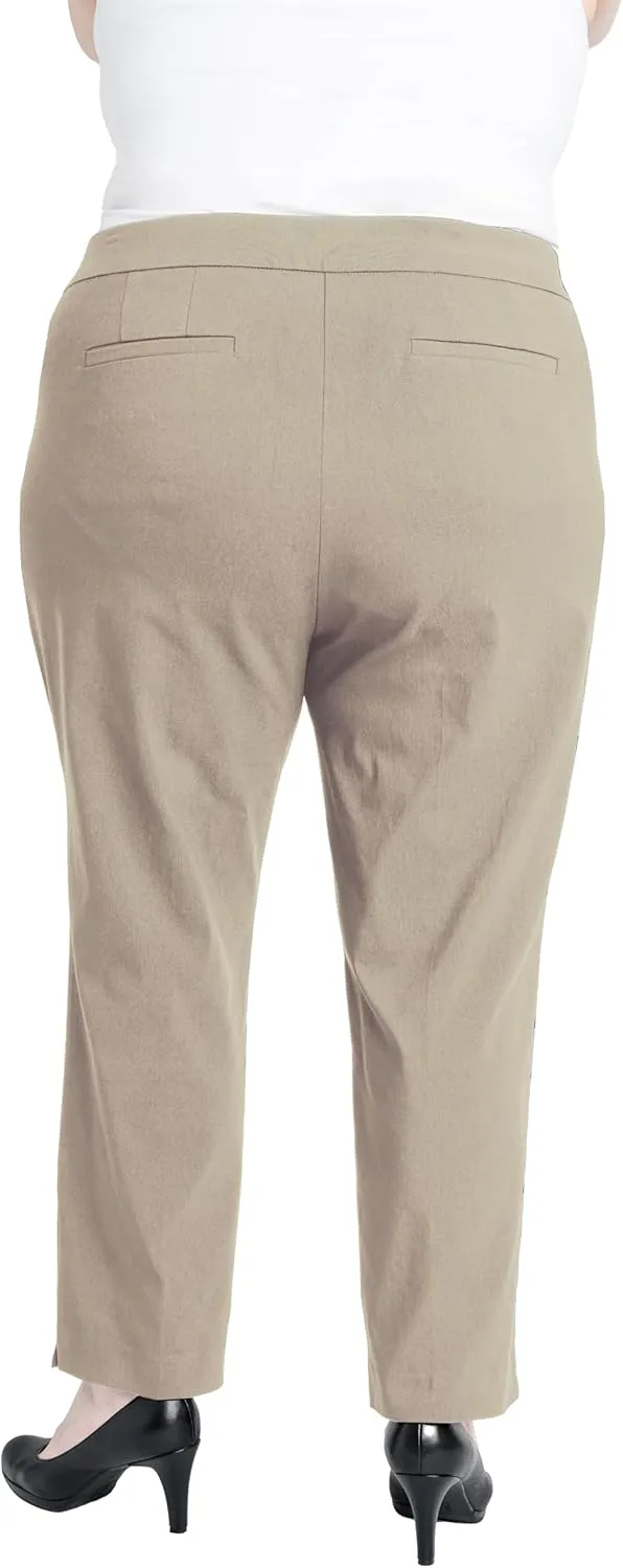 Briggs New York Women's Plus Size Super Stretch Millennium Slimming Pull-on Ankle Pant