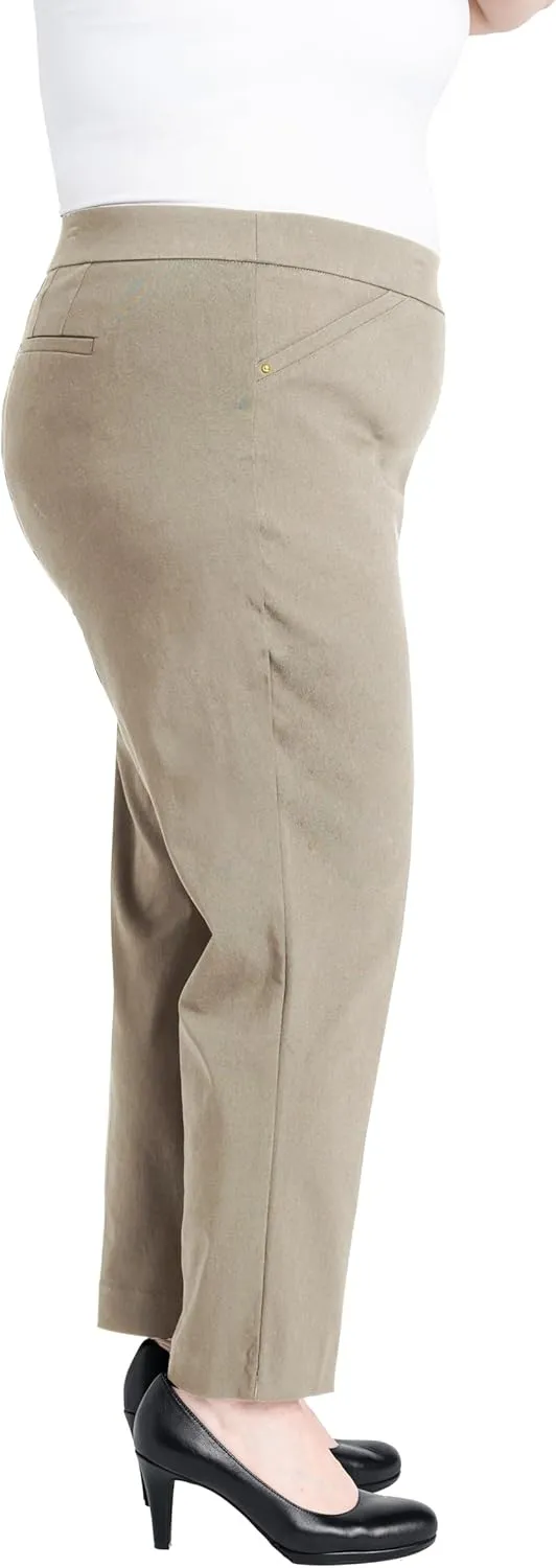 Briggs New York Women's Plus Size Super Stretch Millennium Slimming Pull-on Ankle Pant