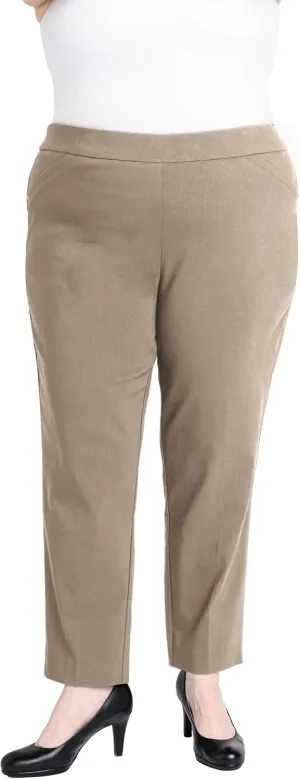 Briggs New York Women's Plus Size Super Stretch Millennium Slimming Pull-on Ankle Pant