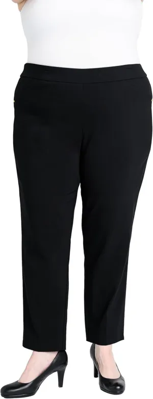 Briggs New York Women's Plus Size Super Stretch Millennium Slimming Pull-on Ankle Pant