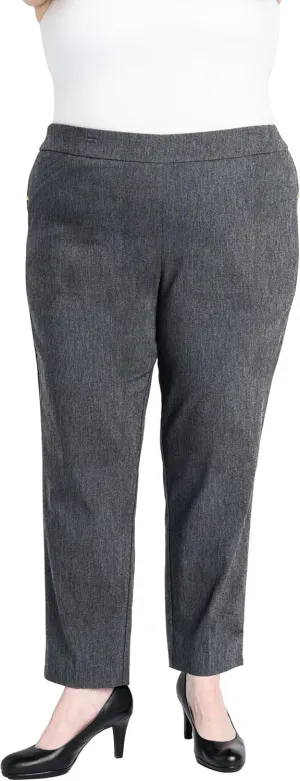 Briggs New York Women's Plus Size Super Stretch Millennium Slimming Pull-on Ankle Pant