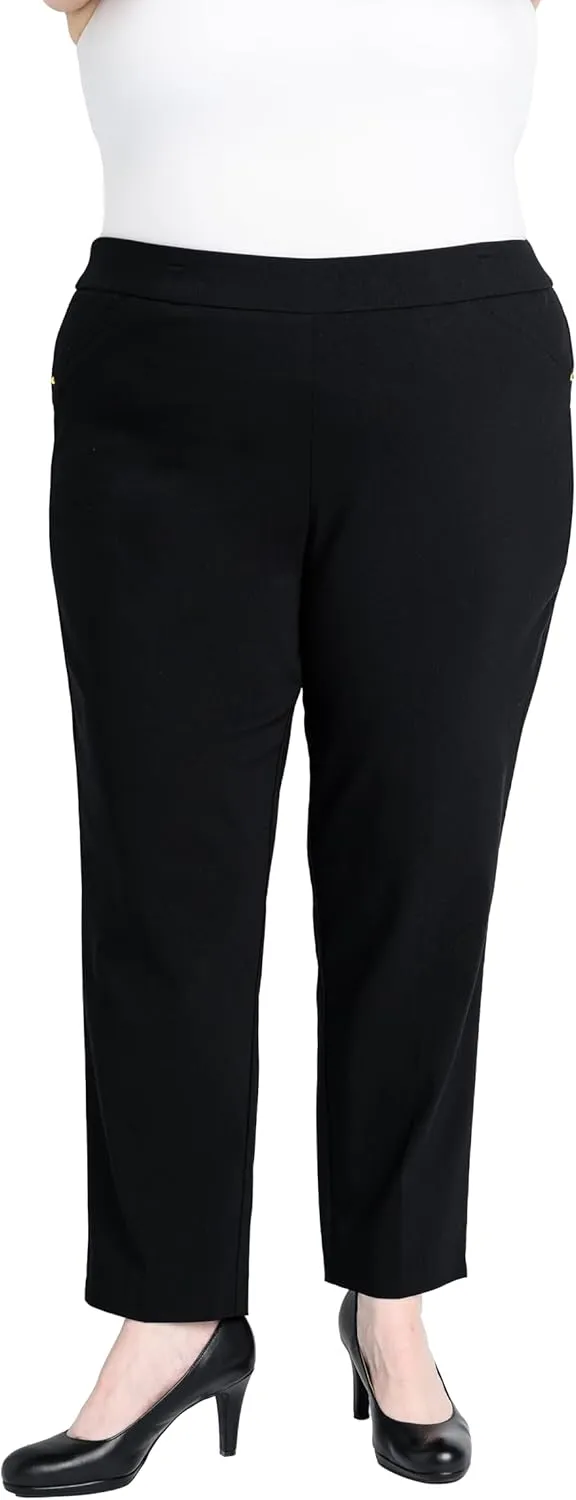 Briggs New York Women's Plus Size Super Stretch Millennium Slimming Pull-on Ankle Pant